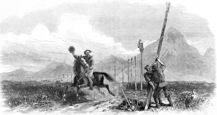 Vóór de telegrafie was de Pony Express de snelste verbinding door Amerika. Brieven deden er minstens tien dagen over.