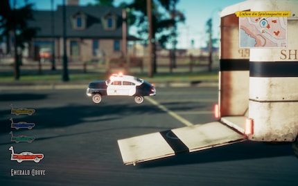 Voor één keer stuurt de politie ook kleine miniauto's om me tegen te houden.