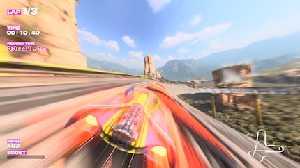 Driving over the colour-coded arrows on the ground makes my car go eye-wateringly fast.