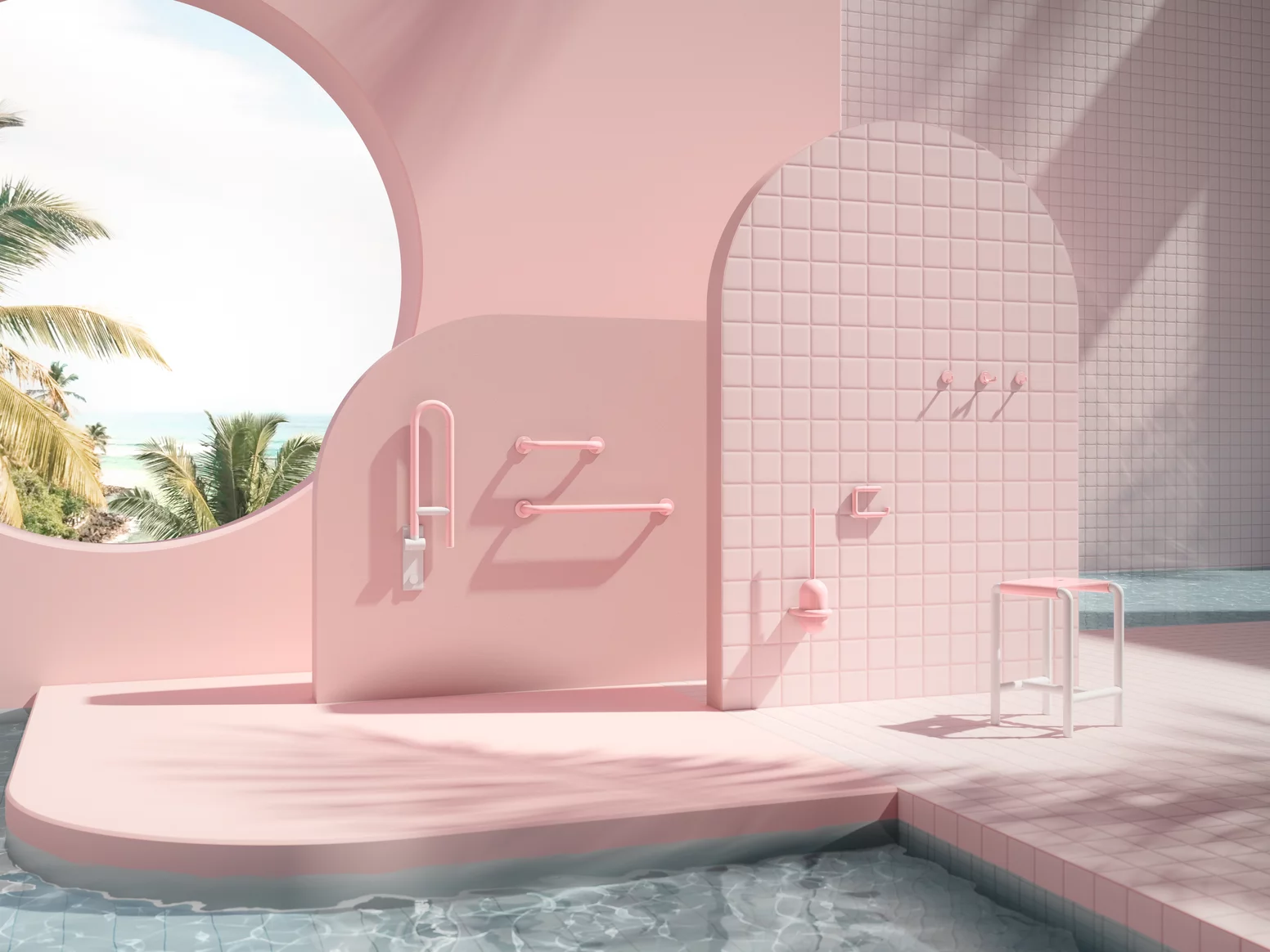 De Barbie x Hewi collectie heeft als doel de badkamer gebruiksvriendelijk en inclusief te maken - met een vleugje roze.