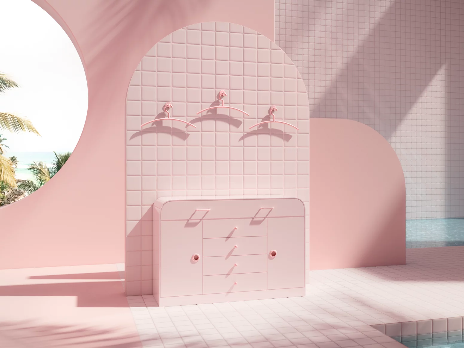 Hier wordt roze gebruikt als kleurtint die openheid, warmte en creativiteit ondersteunt.