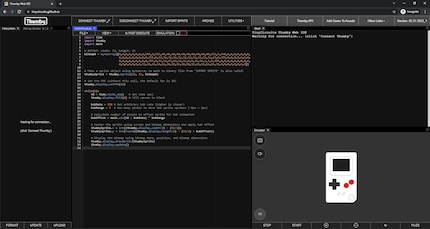 De MicroPython tekstcode-editor draait in de browser.