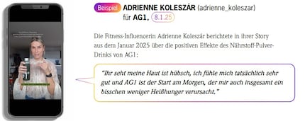 Natuurlijk mag iedereen zijn ervaringen met een product delen. Foodwatch categoriseert overdreven beloften van heil echter als reclame, vooral als er ook sprake is van een samenwerking met het betreffende bedrijf.