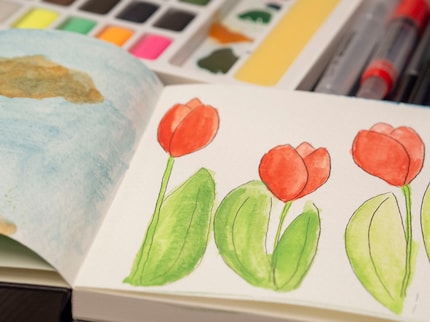 De fineliner van Micron droogt snel en vlekt niet - perfect voor het tekenen van contouren. 