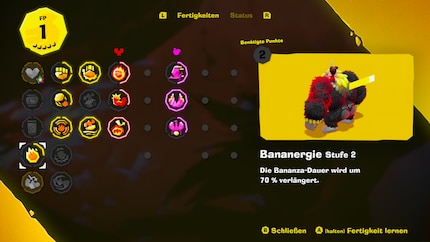 Ik kan DK geleidelijk sterker maken via het vaardighedenmenu.