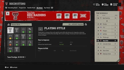 The recruiting process and transfer portal feel much more intense than the draft and roster building in «Madden» thanks to different college parameters and clear player deal breakers.