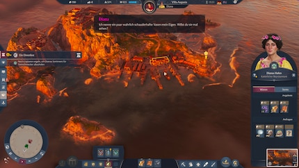 Menus, dialogues, info boxes – the interface feels a little overloaded. Just like the colour saturation of the sunsets.