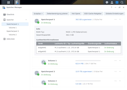 RAID 1 met SSD's: Het volume waarop Plex fluistert in plaats van lawaai maakt.