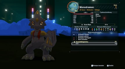 Ik ontdek de sterke en zwakke punten van Digimon door ze te analyseren.