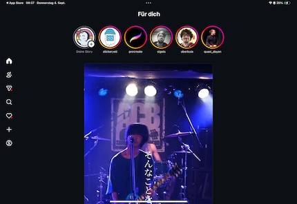 Beim Öffnen der App erscheint direkt der Reels-Feed.