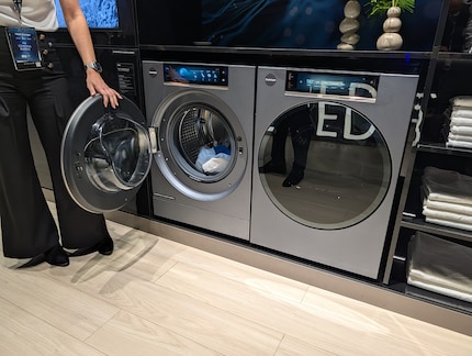 Prototypes of washing machine (left) and tumble dryer in the new design.