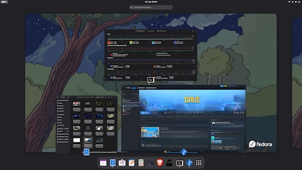 Fedora met Gnome in donkere modus.