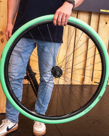 De groene Tire Noodle van Pepis voor gravelfietsen.