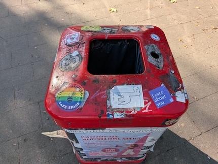 Een vuilnisbak. Chique, nietwaar? 