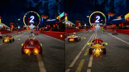 «Sonic Racing: Crossworlds» sieht auch im Splitscreen gut aus.