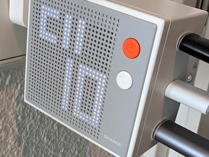 The pixel display with the two control buttons