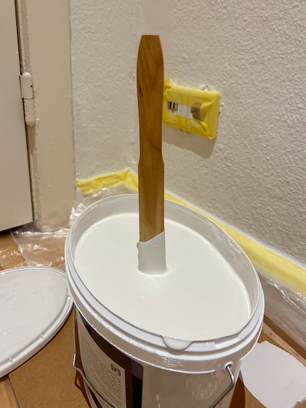 De verf is zo dik als pudding.