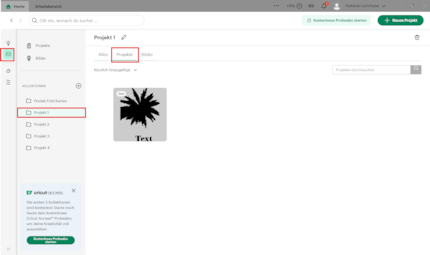 Screenshot Cricut Design Space