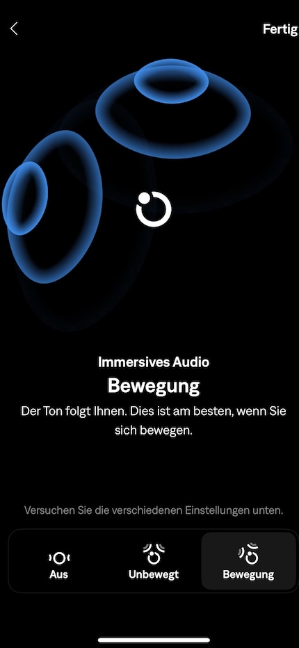 Zelf opgaan in het geluid - de immersieve modus maakt de geluidservaring nog voller, maar trekt de batterij sneller leeg.