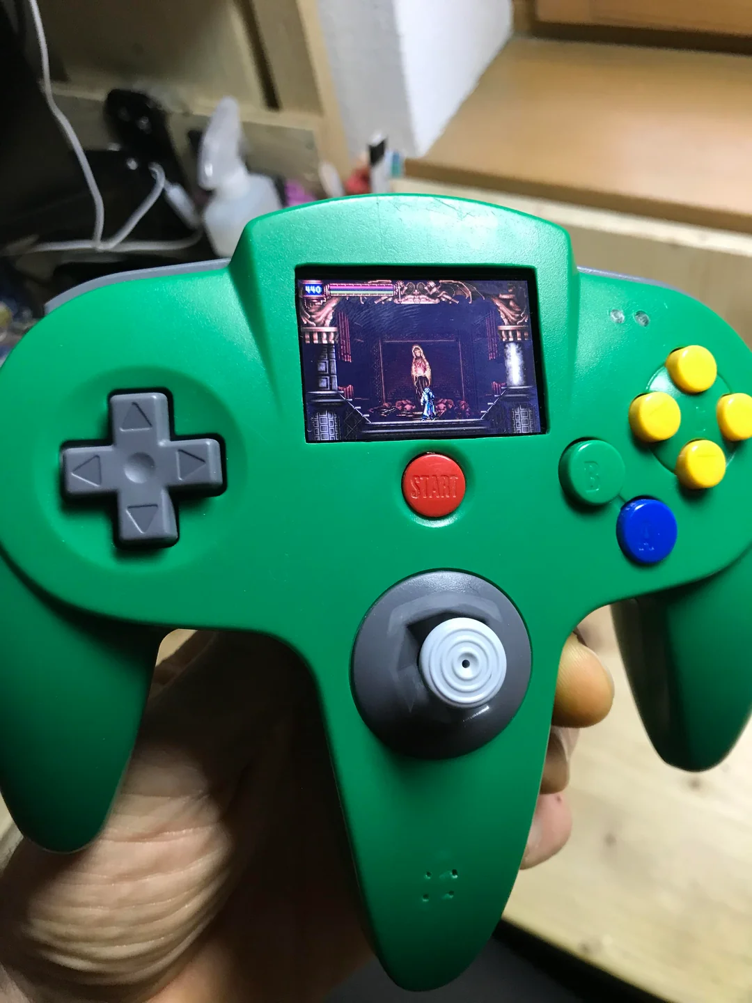 A classic rethought: an N64 controller becomes a handheld thanks to modding.