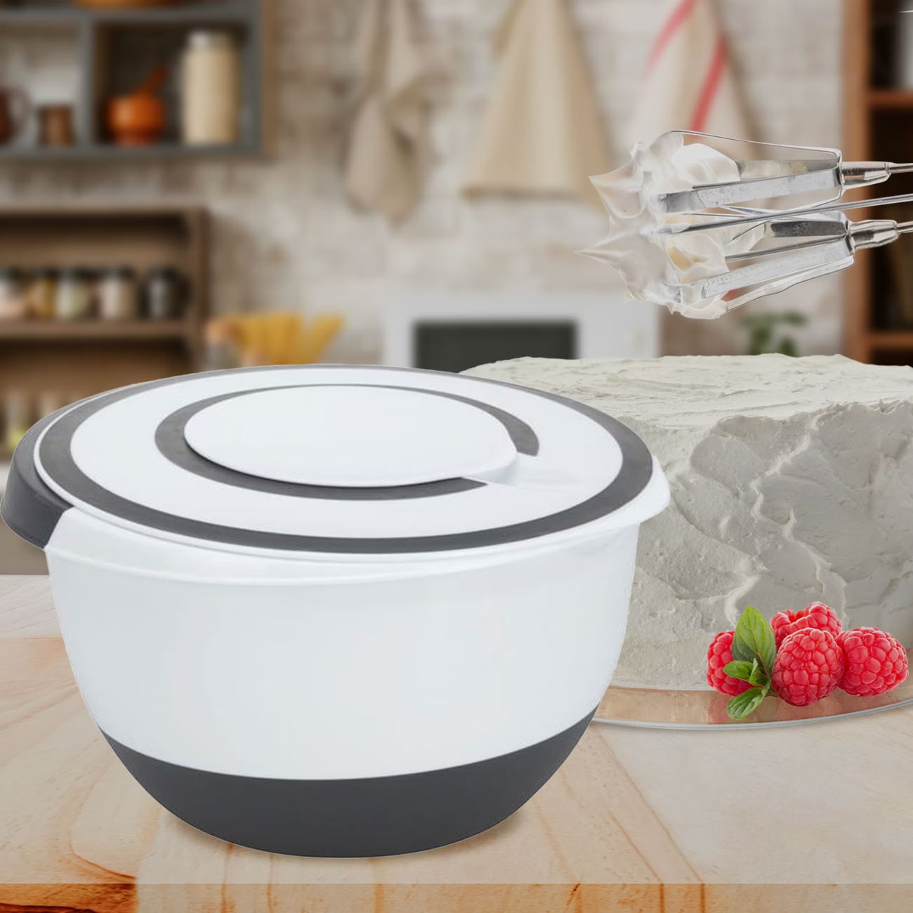 EurHomePlus Rijstpender 6 kg/10 kg Voedselopslagbox Rijsvoorraaddoos, maatbeker met schaal, luchtdicht & vochtbestendig, voor zwarte rijst, gele rijst, rijst (6 kg