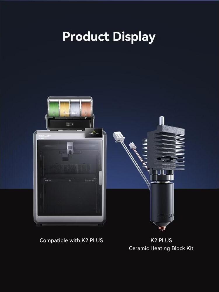 Creality K2 Pro 0,4 mm mondstuk, accessoires voor 3D-printer, snelwisselmondstuk met hals van titaniumlegering, koperlegering en gehard staal voor K2 Pro Combo