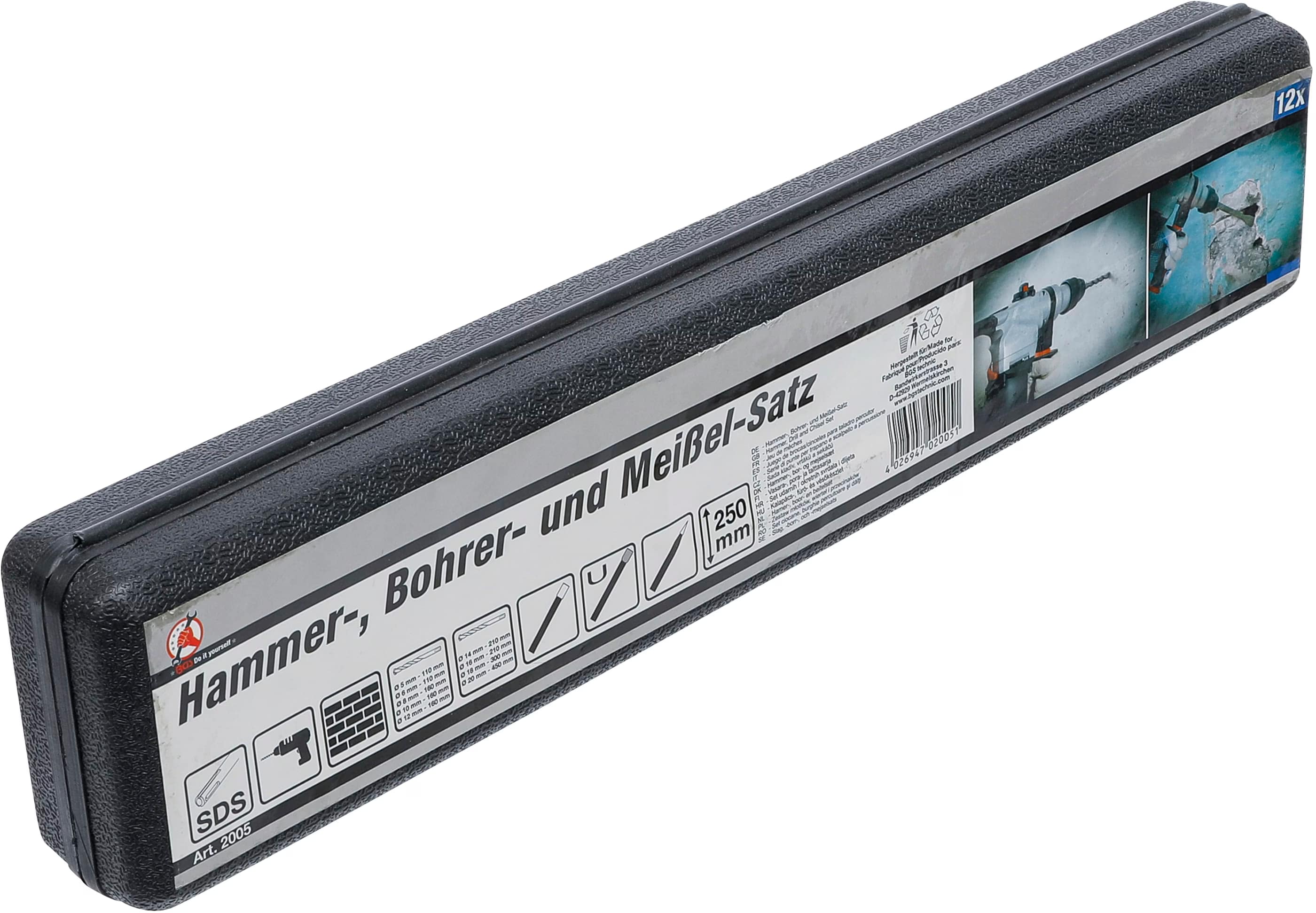 BGS 7894 Steenboren set | SDS | carbide getipt | 4 - 12mm | 56-delig | Automotive Line