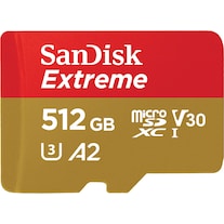 SanDisk Extreme microSDXC +SD /s (microSDXC, 512 GB, U3, UHS-I)