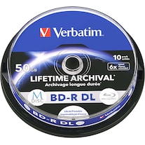 Verbatim 1x10 M-Disc BD-R BluRay 50GB 6x Speed Cakebox bedrukbaar (10 x)