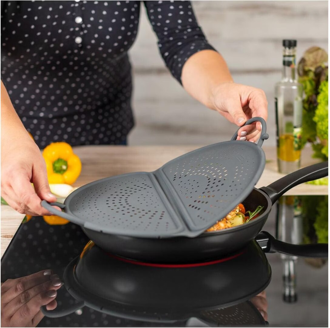 Spatbescherming voor keuken, opvouwbaar, spatbescherming, oliescherm, spatbescherming, fornuis, voor kookplaten en koekenpannen, houdt de keuken schoon, 2 stuks