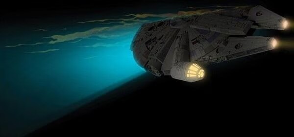 Star Wars Millennium Falcon 3d Illustration Outline Sketch Drawing Vector 9188768